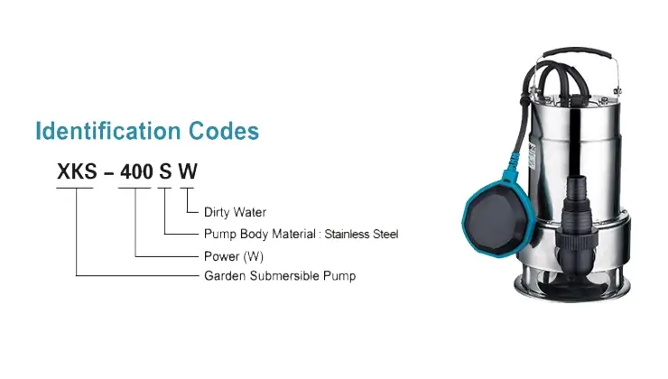 کد شناسایی پمپ کفکش استیل لئو سری XKS-SW